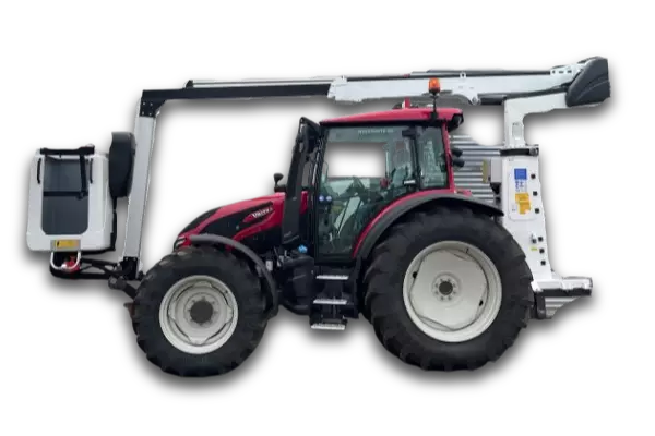 Nacelle élévatrice sur tracteur agricole